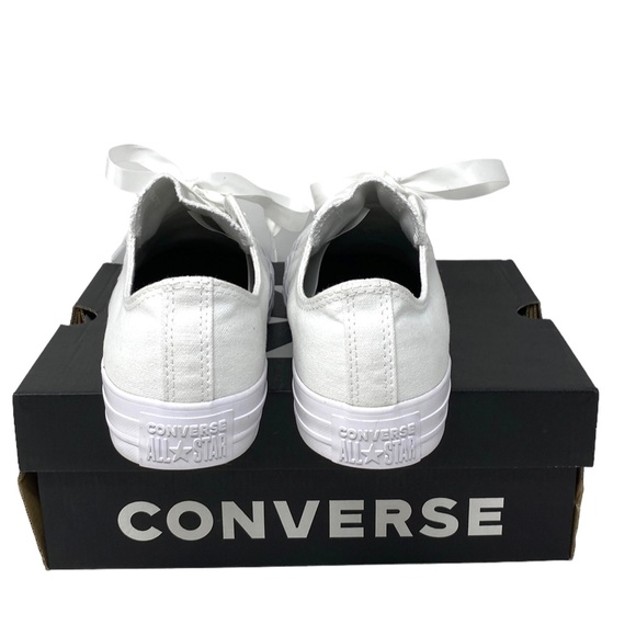 Converse Ctas Low Top Wedding White Canvas Women's Sneakers Custom 171213C-WT - Picture 3 of 11